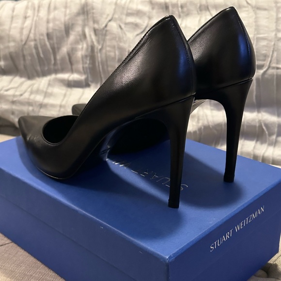 Stuart Weitzman Royal 100 Black Napa Leather Heels - Picture 7 of 11